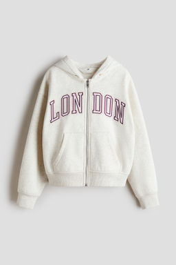 Chaqueta sudadera con capucha y motivo estampado