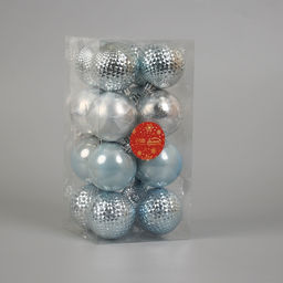 Ёлочные игрушки Туманные грани, шары новогодние, d=6 см, набор 16 шт., голубой - Зимнее волшебство фото 2