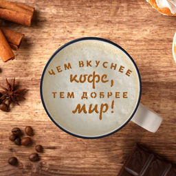 Цена за 10 шт. Трафарет для кофе «Чем вкуснее кофе», 9,5 х 8,5 см