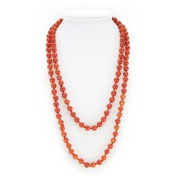 Бусы сердолик, круглые 8мм, длинные 120см