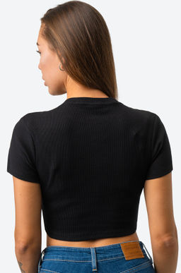 Женский укороченный топ в рубчик Happy Fox  фото 5