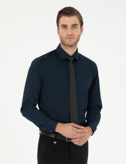 Lacivert Ex. Slim Fit Uzun Kollu Basic G_mlek