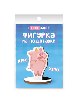 Деревянная фигурка на подставке iLikeGift "Свинка"