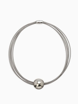 Набор 2 предмета: колье, браслет Бусина на нитях, цвет серебро