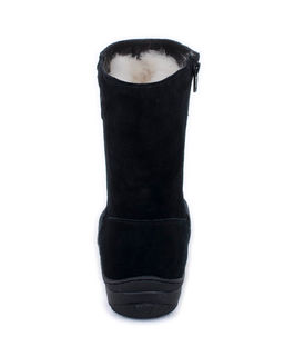 Полусапоги женские на литой подошве., Черные. Замша. Молния. Подклад овчина.