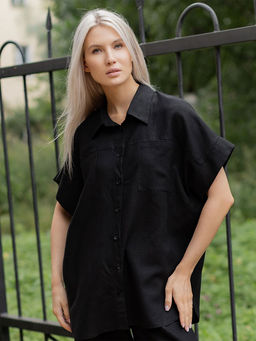 Рубашка блузка лен 57%, вискоза 43%