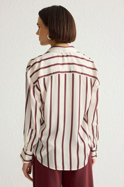 TRENDYOLMILLA K?rm?z? Cizgili Dokuma Gomlek TWOAW24GO00016  фото 12
