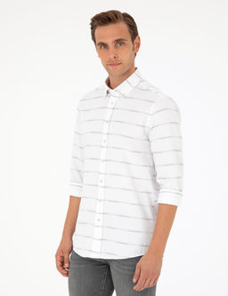 Bej Slim Fit Uzun Kollu G_mlek