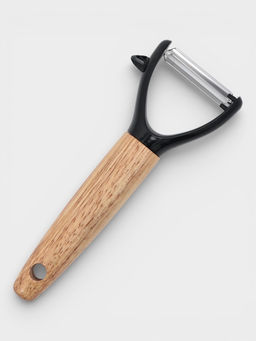 Овощечистка Magistro, 17×7×2.5 см, нержавеющая сталь, ручка каучук, бежевая, чёрная