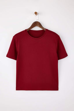 Siyah Regular/Normal Kal?p K?sa Kollu Vatkal? Interlok Orme T-Shirt TWOSS26TS00005 - Trendyolmilla фото 8