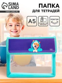 Папка для тетрадей, А5, пластиковая, 23×19×5 см «Сиба»
