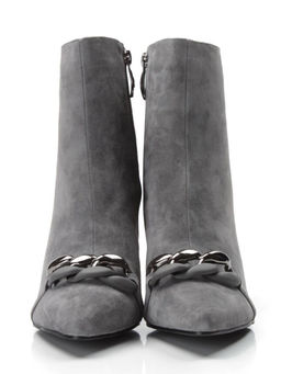 01-PCM343-6 DK. GRAY Ботинки демисезонные женские (натуральная замша, байка)