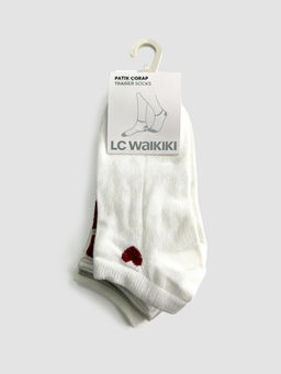 Kalp Desenli Kad?n Patik ?orap 5li