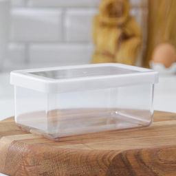 Ёмкость для хранения сыпучих продуктов IDEA «Степ», 800 мл, 16×10×7 см, пластик, крышка белая