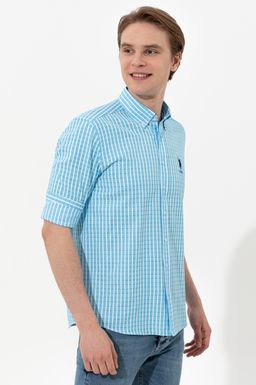 U. S. Polo Assn Мужская бирюзовая рубашка с длинным рукавом - U.s. polo assn фото 3