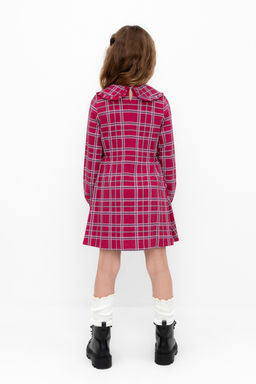 Crockid _ КР 5890/тем.бордовый,шотландская клетка к503 платье для дев