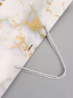 Пакет подарочный ламинированный «Мрамор», белый, с бантиком, 43×32×14 см