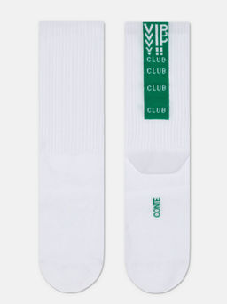 Цена за 2 пары. Носки Теплые CONTE Удлиненные хлопковые носки ACTIVE белый-зеленый - Conte elegant фото 6