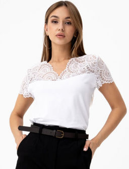 Футболка с кружевом.арт.133-5,белая - Binita фото 8