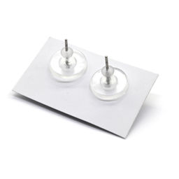 Серьги гвоздики (пусеты) розовый кварц 10мм Радуга камня