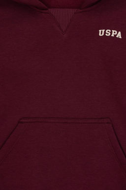 Erkek _ocuk Bordo Basic Kap__onlu Sweatshirt Sepette S_rpriz _ndirim - U.s. polo assn фото 4