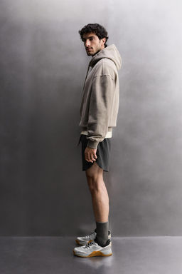SUDADERA LAVADA RELAXED FIT TRAINING / Marr?n claro - Zara фото 9