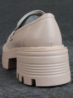 03-C1815-2 BEIGE Лоферы женские (натуральная кожа) - Фабричный китай фото 7