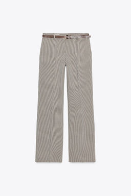 CHECK TROUSERS WITH BELT - Zara фото 7