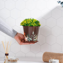 Цена за 2шт. Горшок для цветов Доляна Тропический лес, 800 мл, цвет коричневый