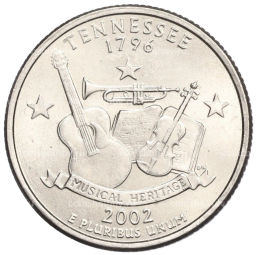 25 центов (1/4 доллара) 2002 года P США Штаты и территории  Штат Теннеси