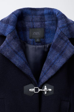 COMBINED CHECK COAT WITH WOOL - Zara фото 7