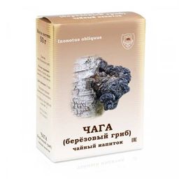Чага, березовый гриб чайный напиток, 50 г, коробочка