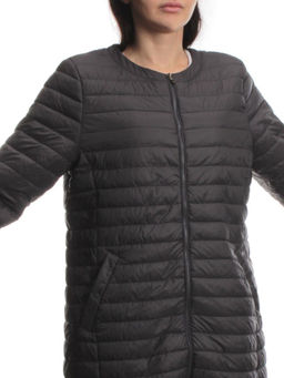 K-528 DK. GRAY Куртка демисезонная стеганая женская (70 гр. холлофайбер) - Fashion фото 2