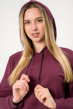 Костюм женский из худи и брюк из футера Кроссфит-2 брусника