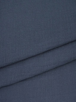 Муслин двухслойный с эффектом жатости, цв.Темный джинс, ш.1.4м, хлопок-100%, 110гр/м.кв - Купава фото 2