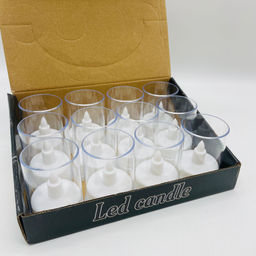 Новогодний декор Ночник - Свеча в колбе белая 7 см (12 шт в уп) - Ип лебедев о.ю фото 2