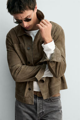LIMITED EDITION LEATHER SUEDE JACKET WITH POCKETS - Zara фото 13