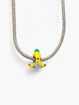 Цена за 5 шт. Шарм «Банан», жёлто-зелёный в чернёном серебре