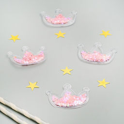 Декор для творчества «Корона» набор 4 шт., размер 1 шт.: 0.5×5×4 см, розовый