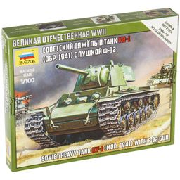 Модель для сборки "Советский тяжелый танк КВ-1 обр. 1941г. с пушкой Ф-32" 1:100 (6190, "ZVEZDA")