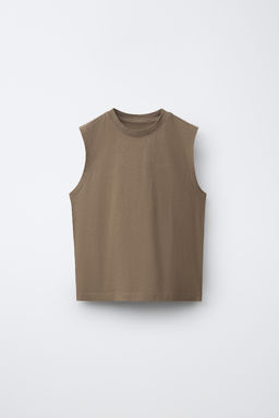 CAMISETA LISA MANGA SISA / Marr?n