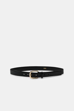 100% LEATHER BELT WITH SQUARE BUCKLE - Zara фото 5