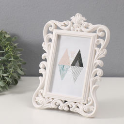 Фоторамка для фото 10?15 см Геральдическая лилия, пластик, белый, 23.5?17.5 см