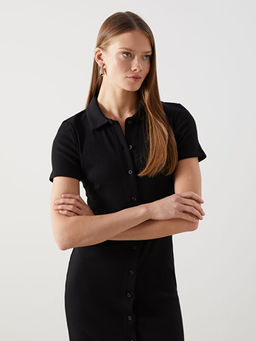 Polo Yaka Kad?n Bodycon Elbise