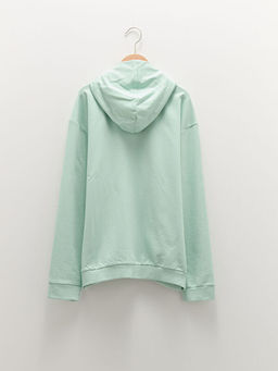 Kap??onlu Bask?l? Uzun Kollu K?z ?ocuk Fermuarl? Sweatshirt - Waikiki фото 2