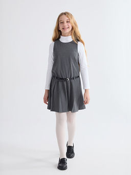 Bisiklet Yaka ?izgili K?z ?ocuk Elbise