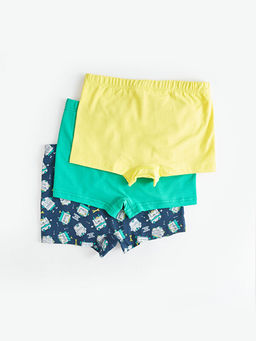 Bask?l? Pamuklu Erkek ?ocuk Boxer 3l? - Waikiki фото 2