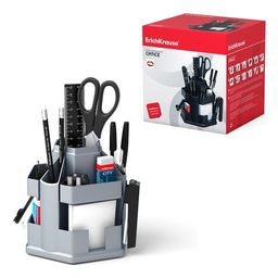 Цена за 1 шт. Набор настольный вращающийся пластиковый ErichKrause Office, Classic, серый