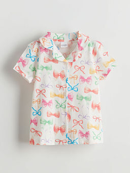 Kurdele Detayl? K?z ?ocuk ?ortlu Pijama Tak?m?