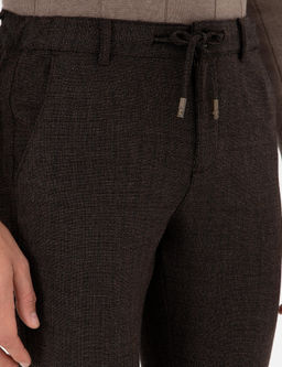 Kahverengi Slim Fit Kanvas Pantolon